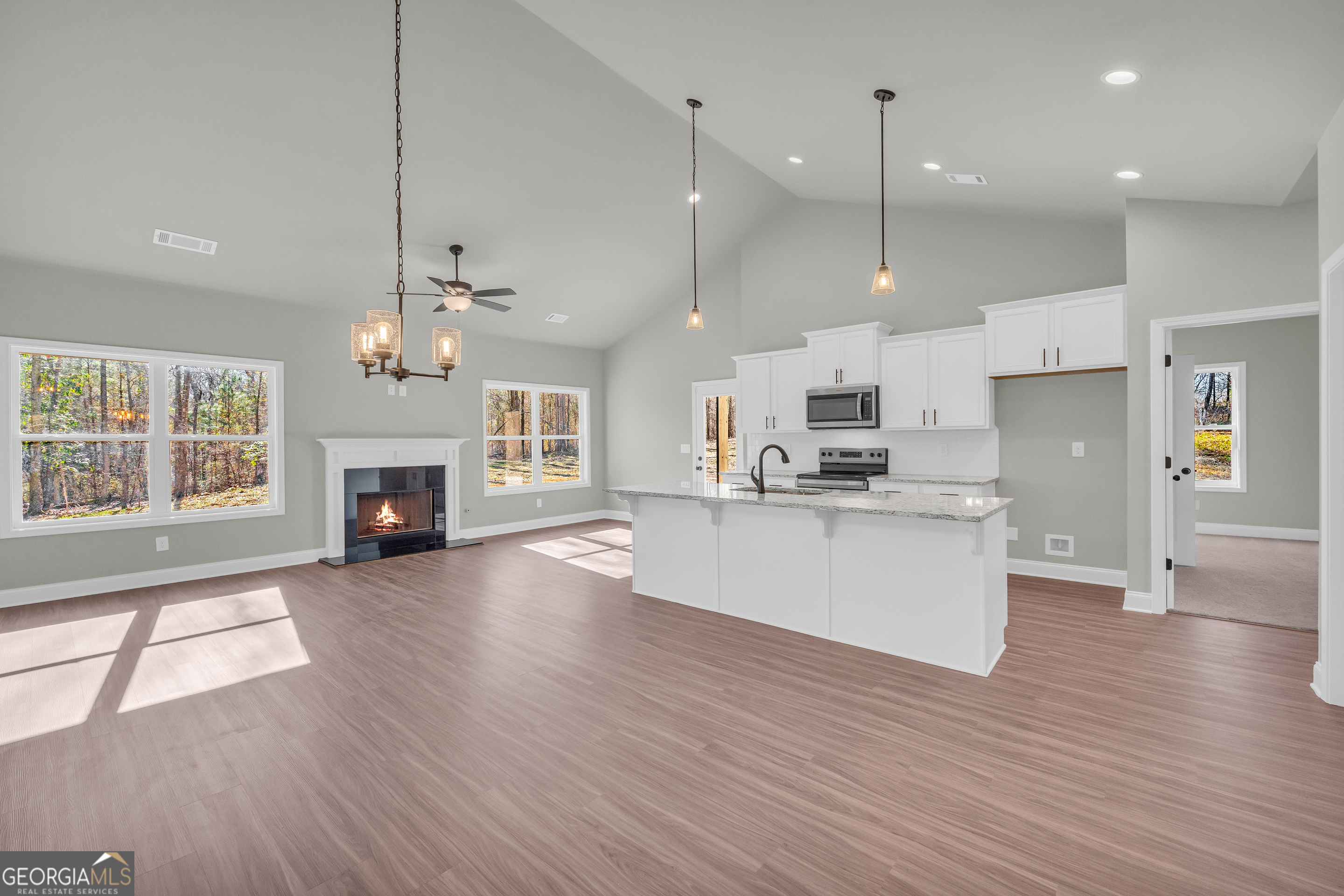 174 Old Milltown Road Hartwell, GA 30643 - Photo 15 of 53 a view of kitchen with cabinets and wooden floor