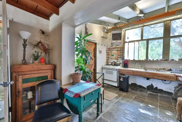 a room with furniture and a potted plant