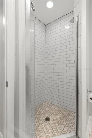 a bathroom with a shower