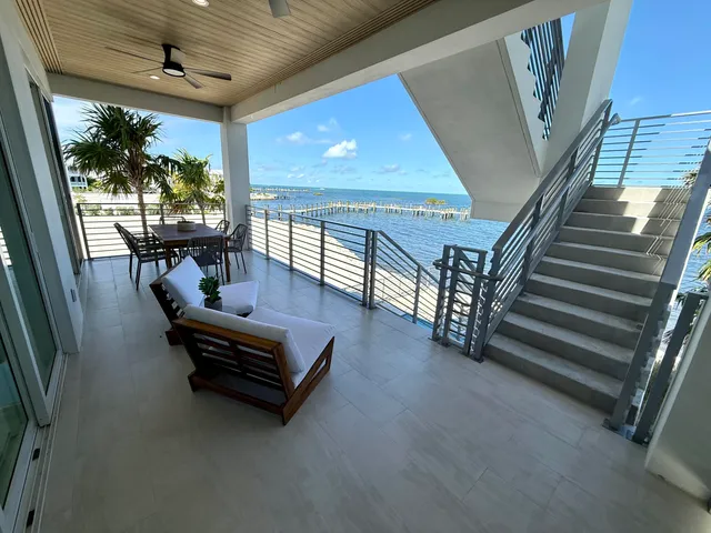 a view of a terrace with furniture