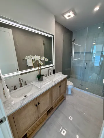 a view of backyard with outdoor seating and stairs