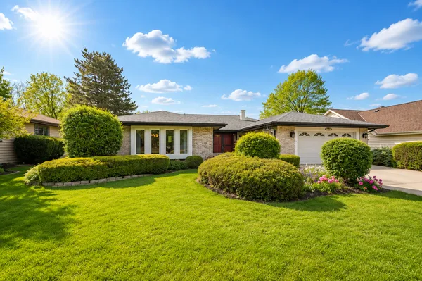 a view of a house with a garden