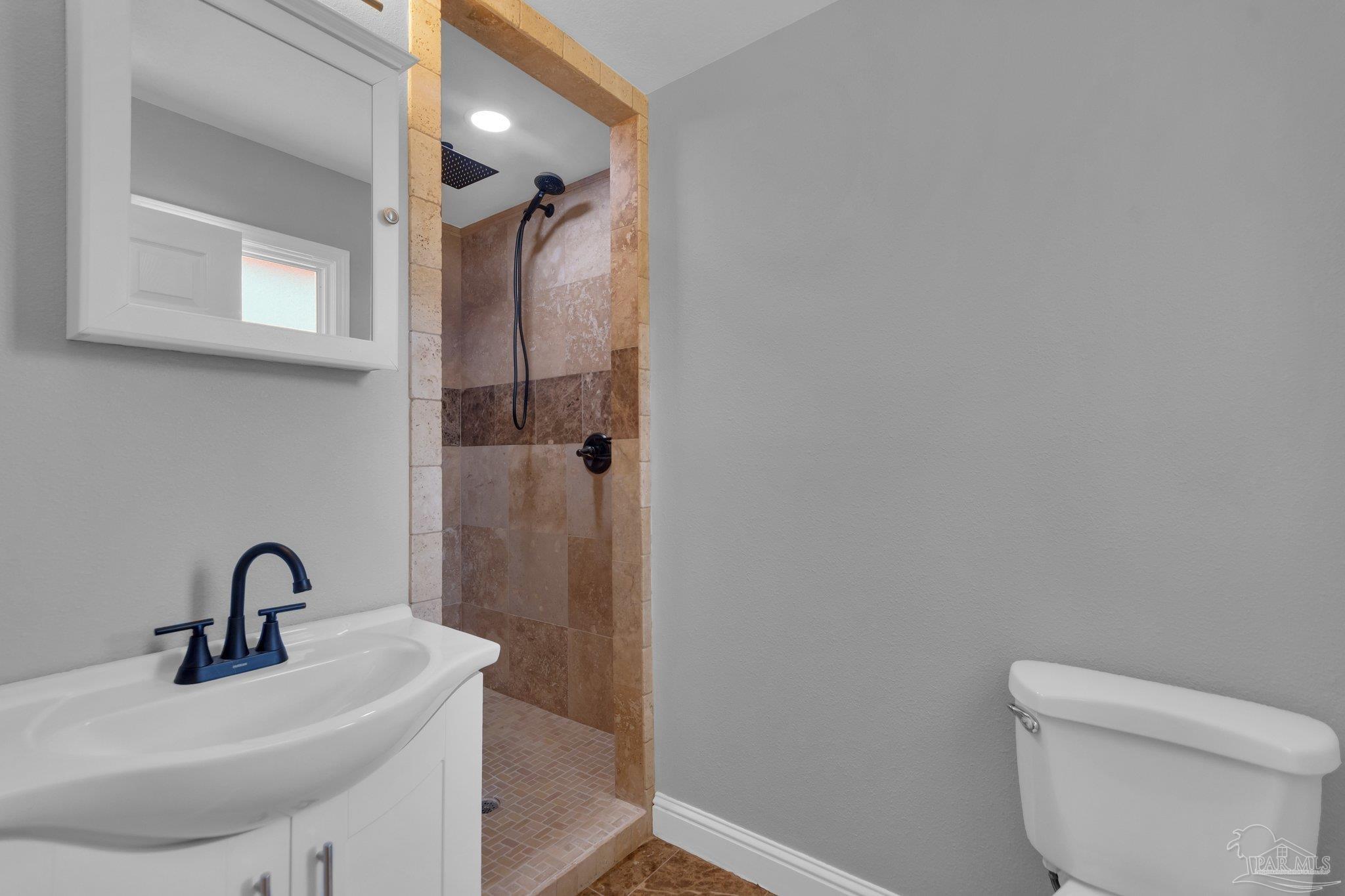 5545 Homewood Road Pensacola, FL 32504 - Photo 27 of 42 Marble Flooring & Travertine Shower Enclosure