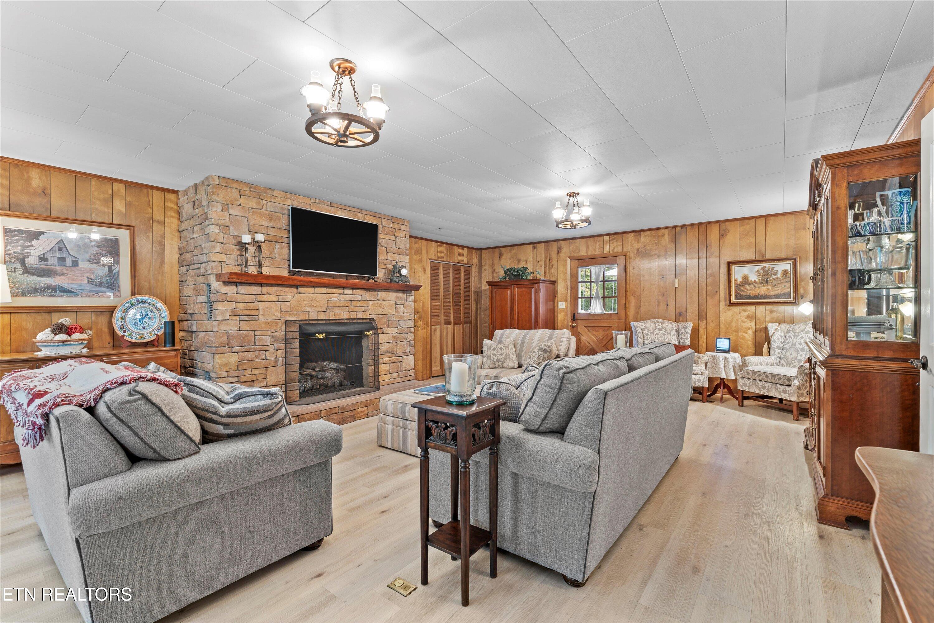 56 Pine Road Norris, TN 37828 - Photo 7 of 40 Large stone gas fireplace