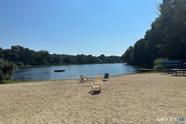 a view of a lake with outdoor space
