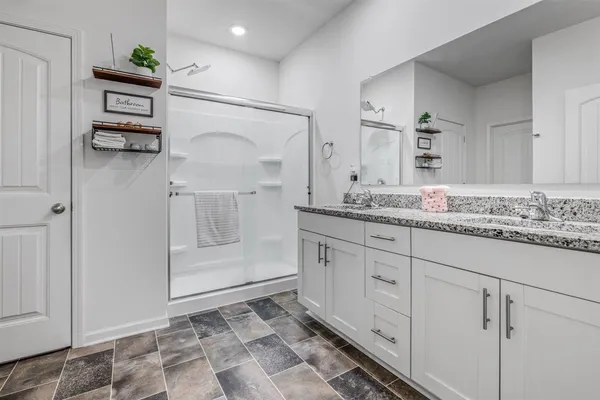 a view of an outdoor space and tennis court