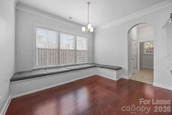 a view of a room that has a window in it