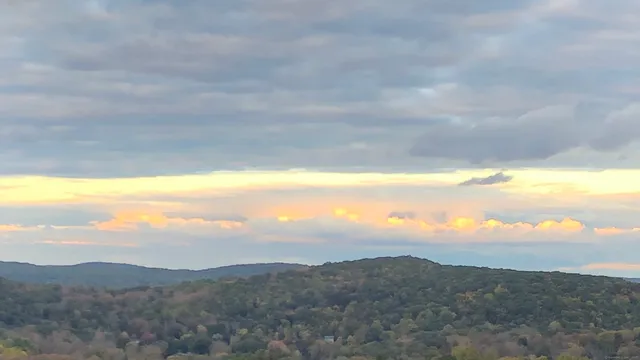 a view of city and mountain
