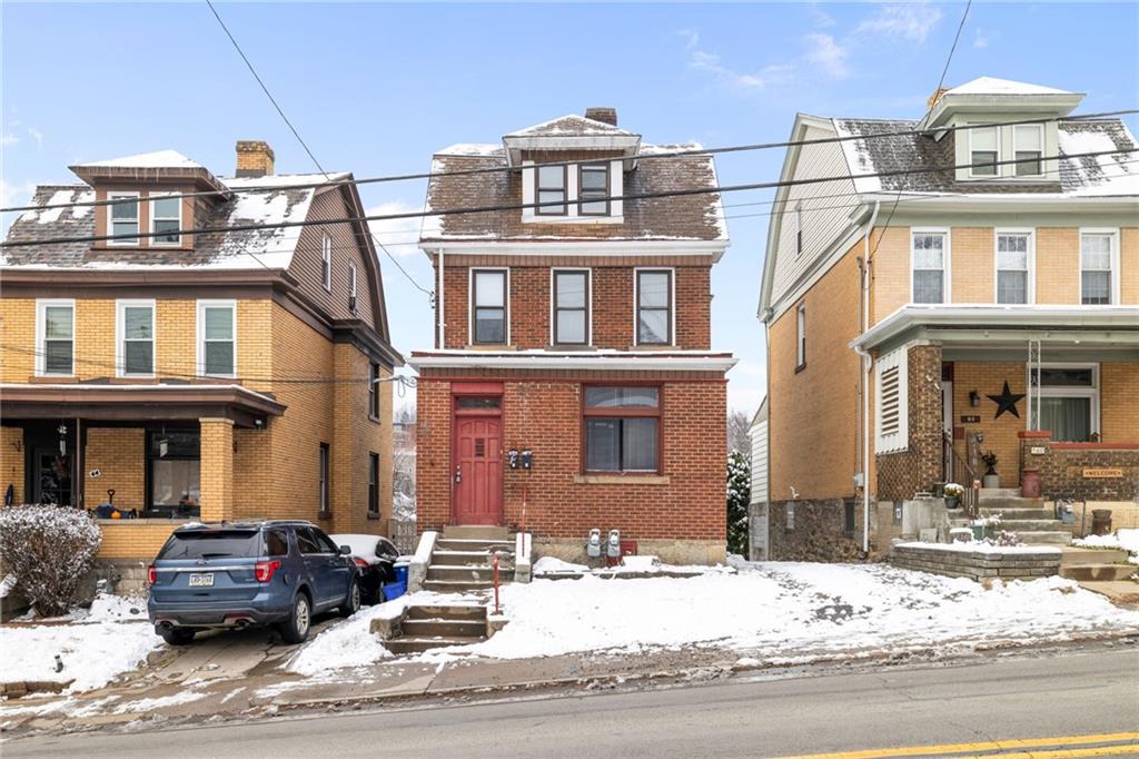 a front view of a building