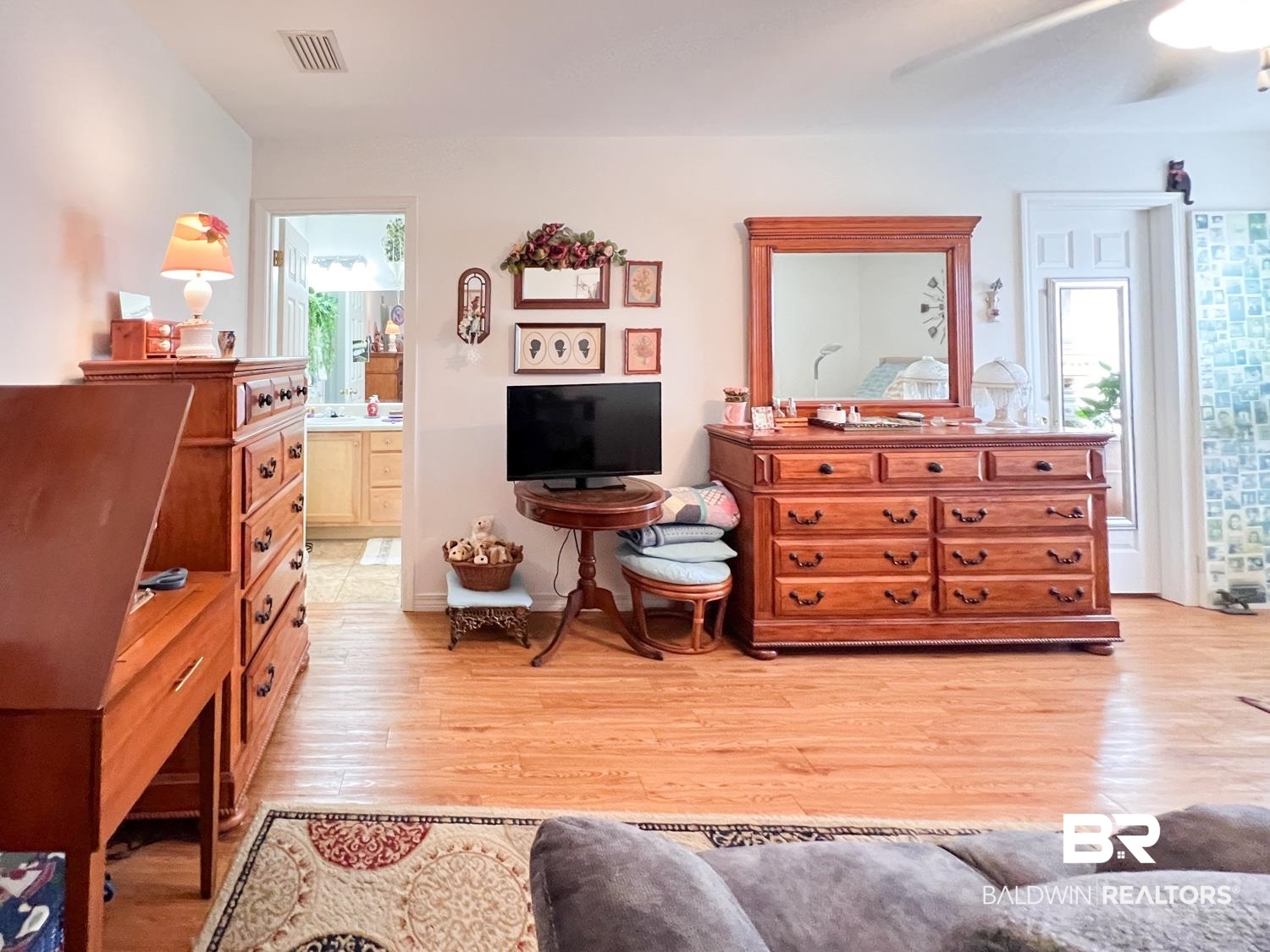 16690 Plum Court Loxley, AL 36551 - Photo 8 of 30 Living area with ceiling fan, plenty of natural light, and light hardwood / wood-style flooring