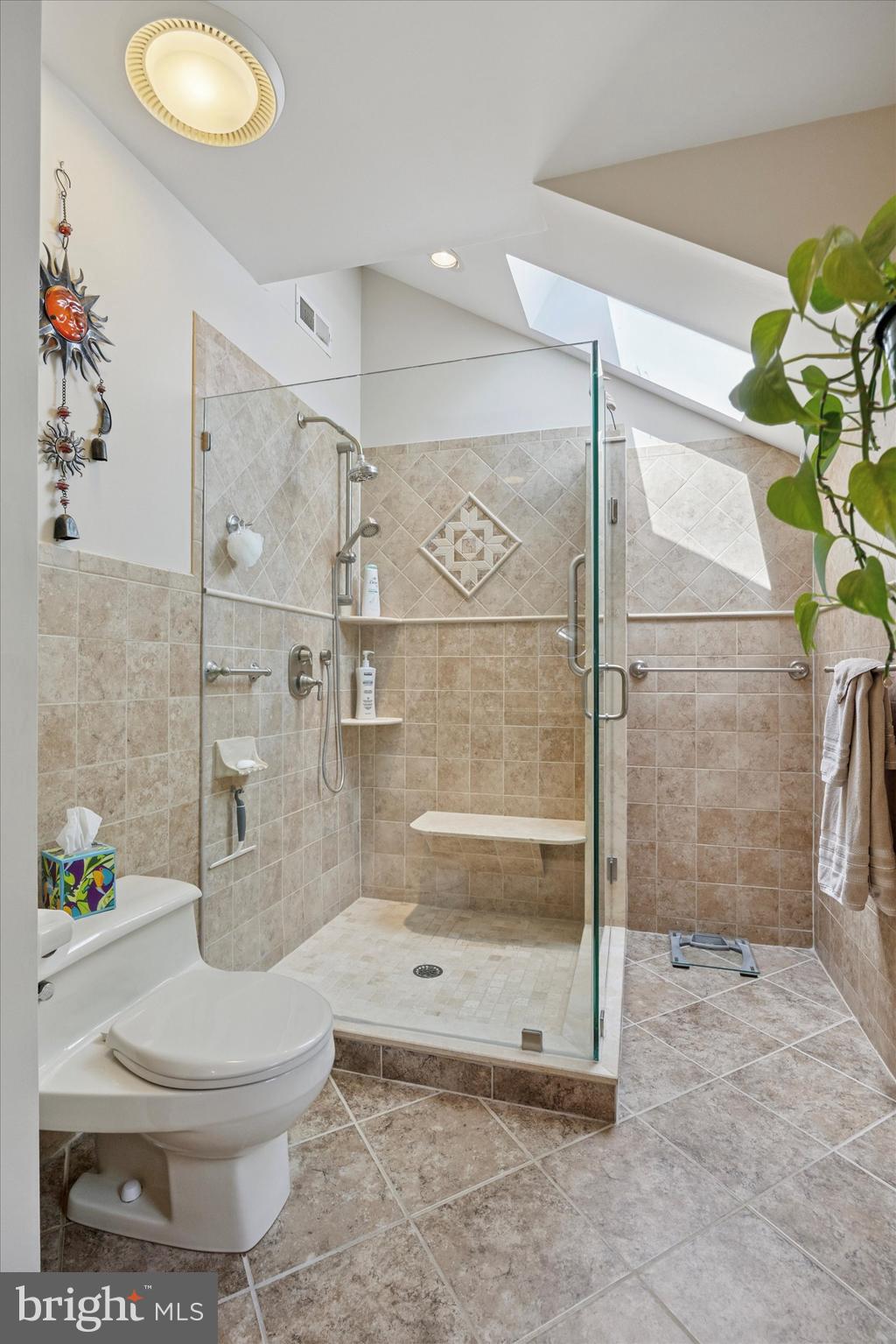 773 Beatty View Road Springfield, PA 19064 - Photo 34 of 66 Stunning walk-in tiled shower & skylight