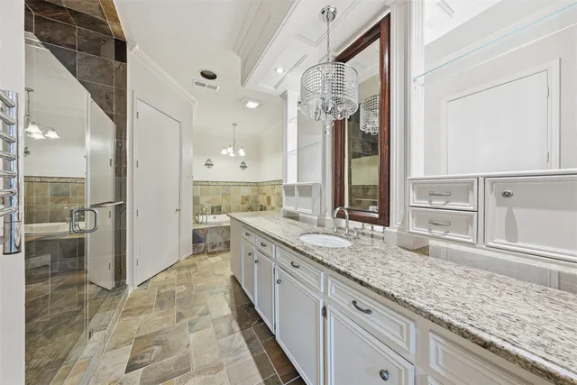 a bathroom with a shower