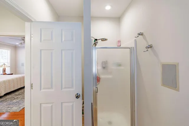 a bathroom with a double vanity sink mirror and