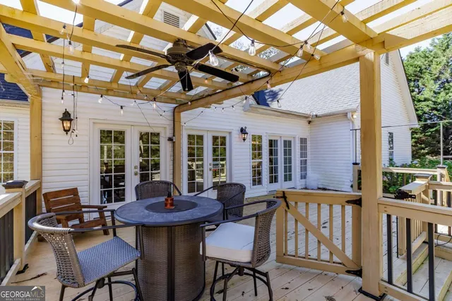 a view of a house with deck and deck