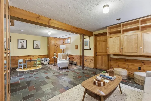 a living room with furniture