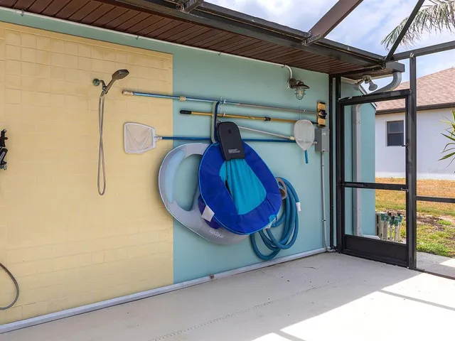 a view of a storage room