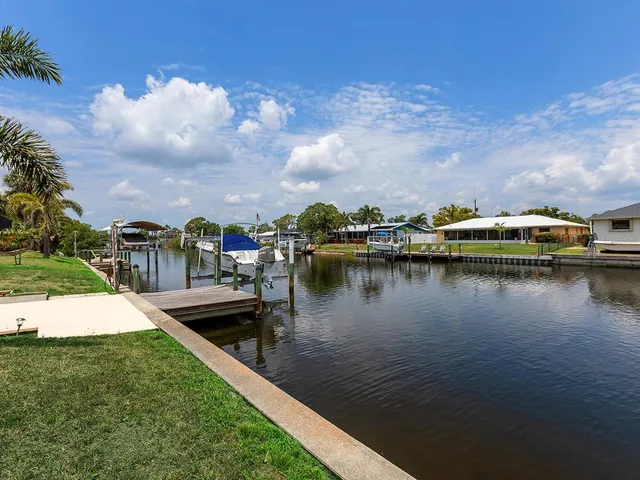 a view of a lake with houses