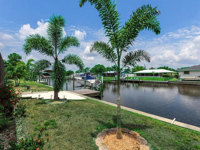 a view of a lake with a park