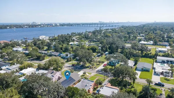 an aerial view of multiple house