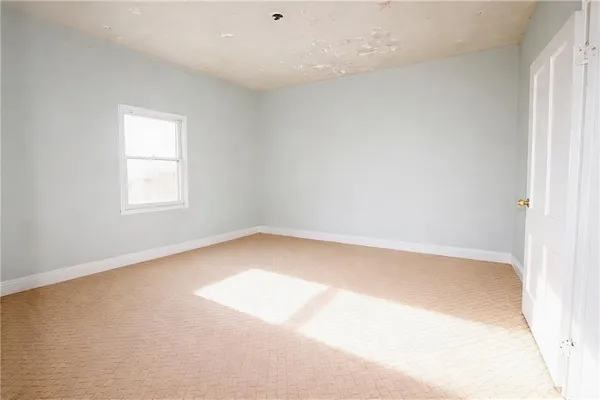 an empty room with a window