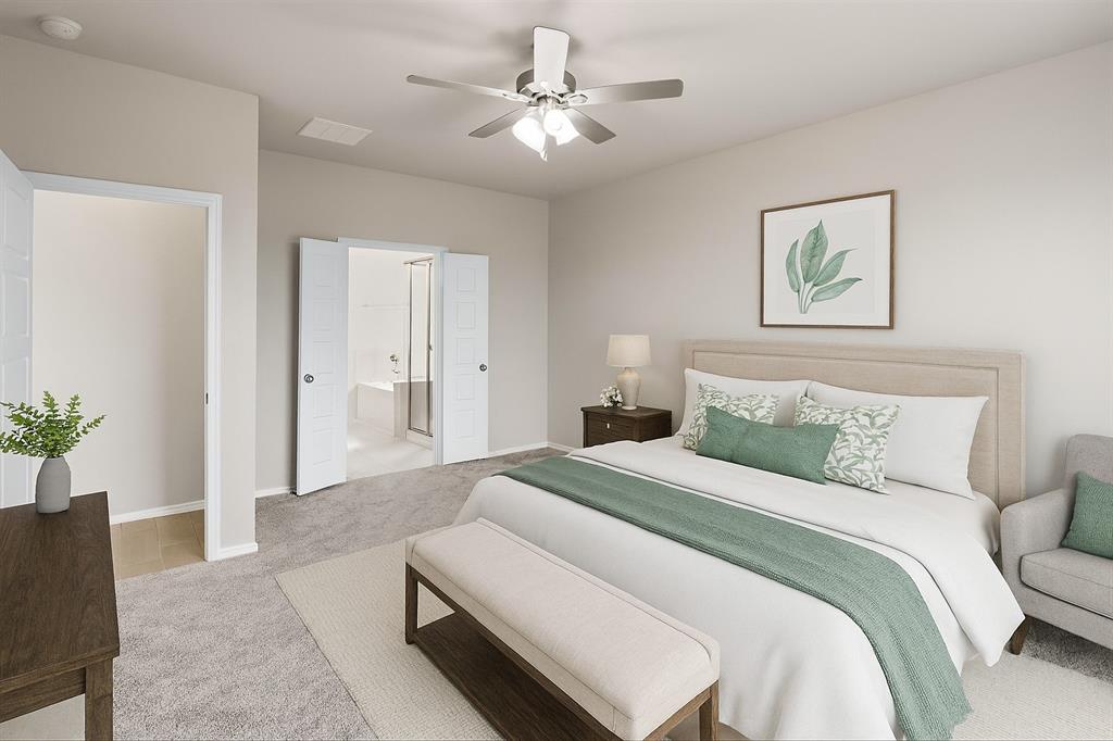 361 Deer Rdg Drive Aledo, TX 76008 - Photo 5 of 25 a spacious bedroom with a bed and a couch