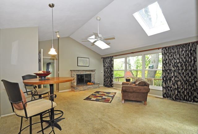 527 North Sheridan Road Waukegan, IL 60085 - Photo 8 of 25 a living room with furniture a fireplace and a chandelier