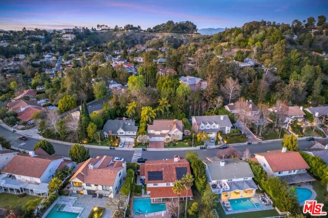 3104 Hutton Drive Beverly Hills, CA 90210 - Photo 36 of 37 an aerial view of residential houses with outdoor space