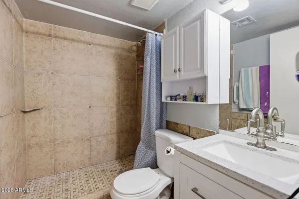 a living room with furniture