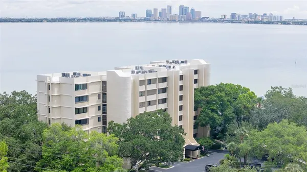 a view of a building with lake view