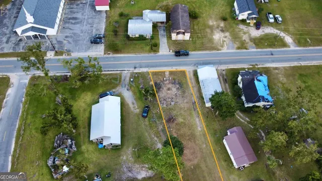 an aerial view of a house having outdoor space