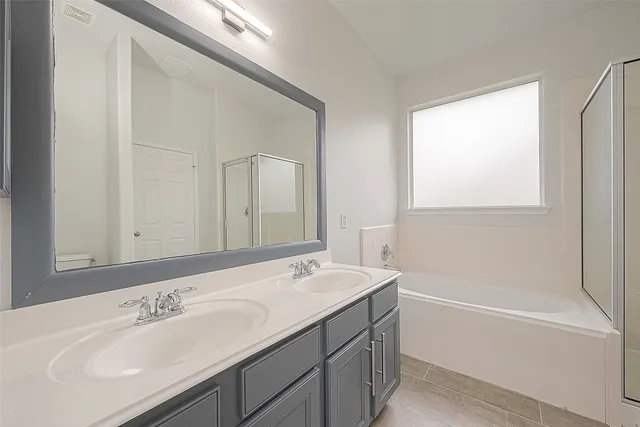 a bathroom with a sink and a bathtub