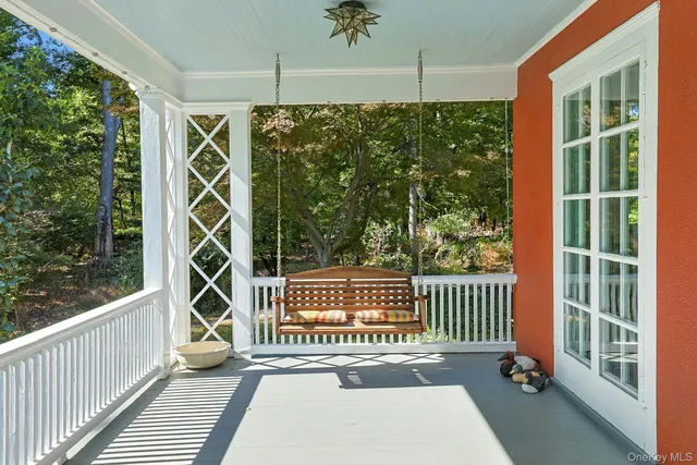 a outdoor living space with furniture and garden view