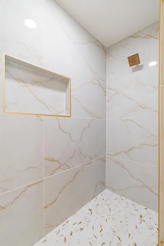 a bathroom with a shower