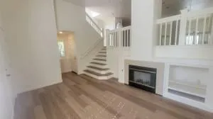 a view of a livingroom with a fireplace