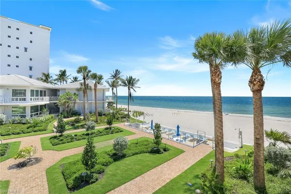 a view of a terrace with wooden floor and a potted plant