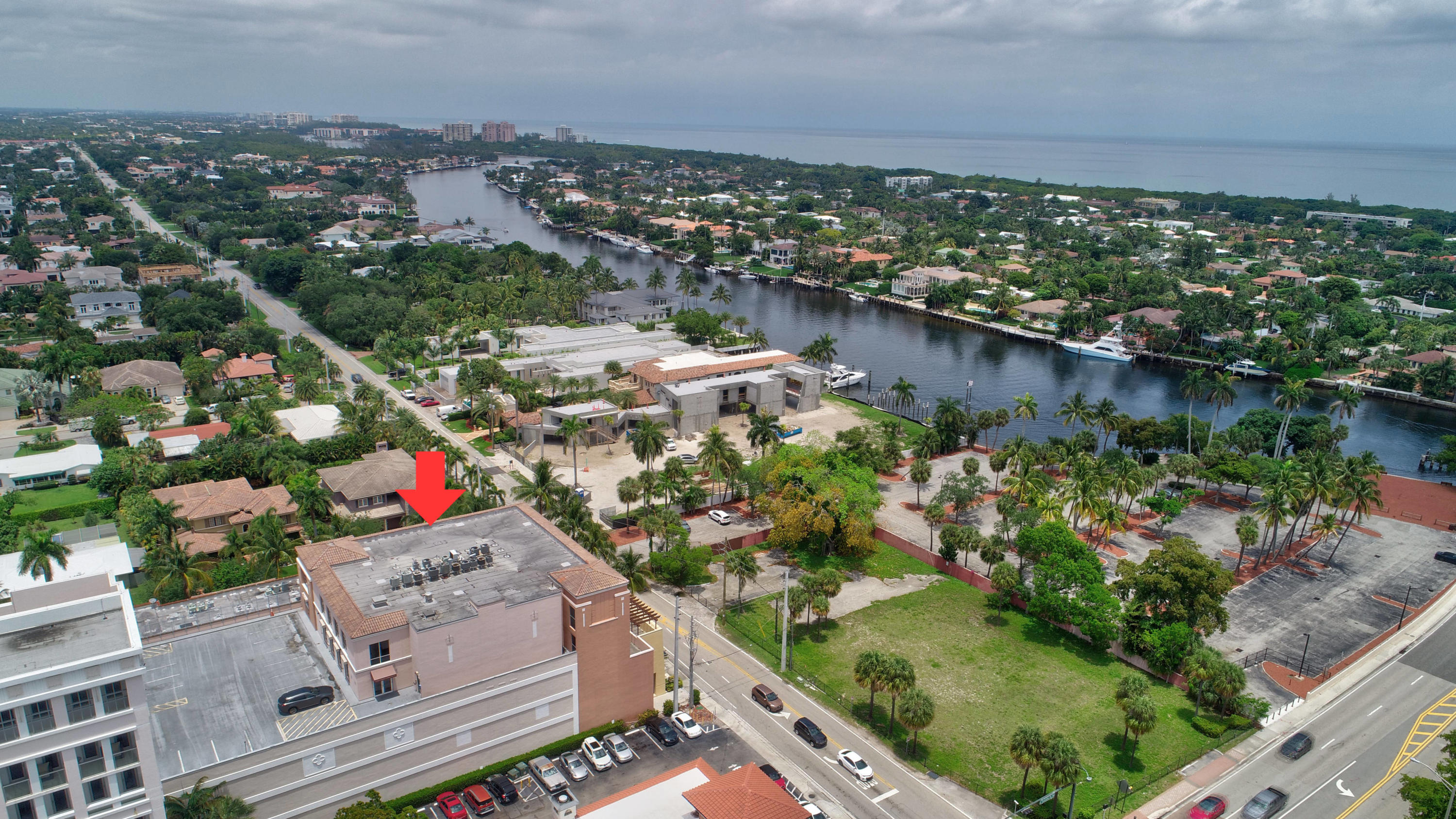 492 East Boca Raton Road Boca Raton, FL 33432 - Photo 40 of 44 an aerial view of lake and residential houses with outdoor space