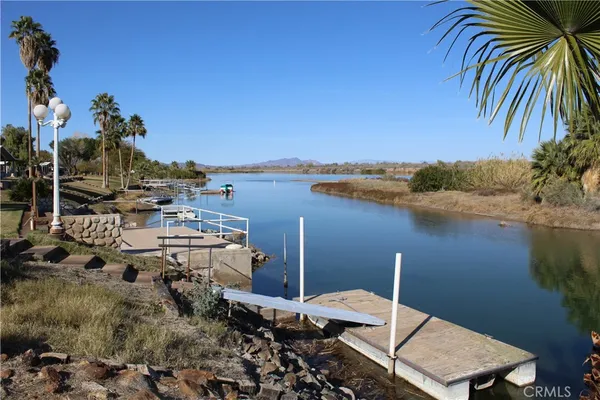 a view of a lake with a terrace