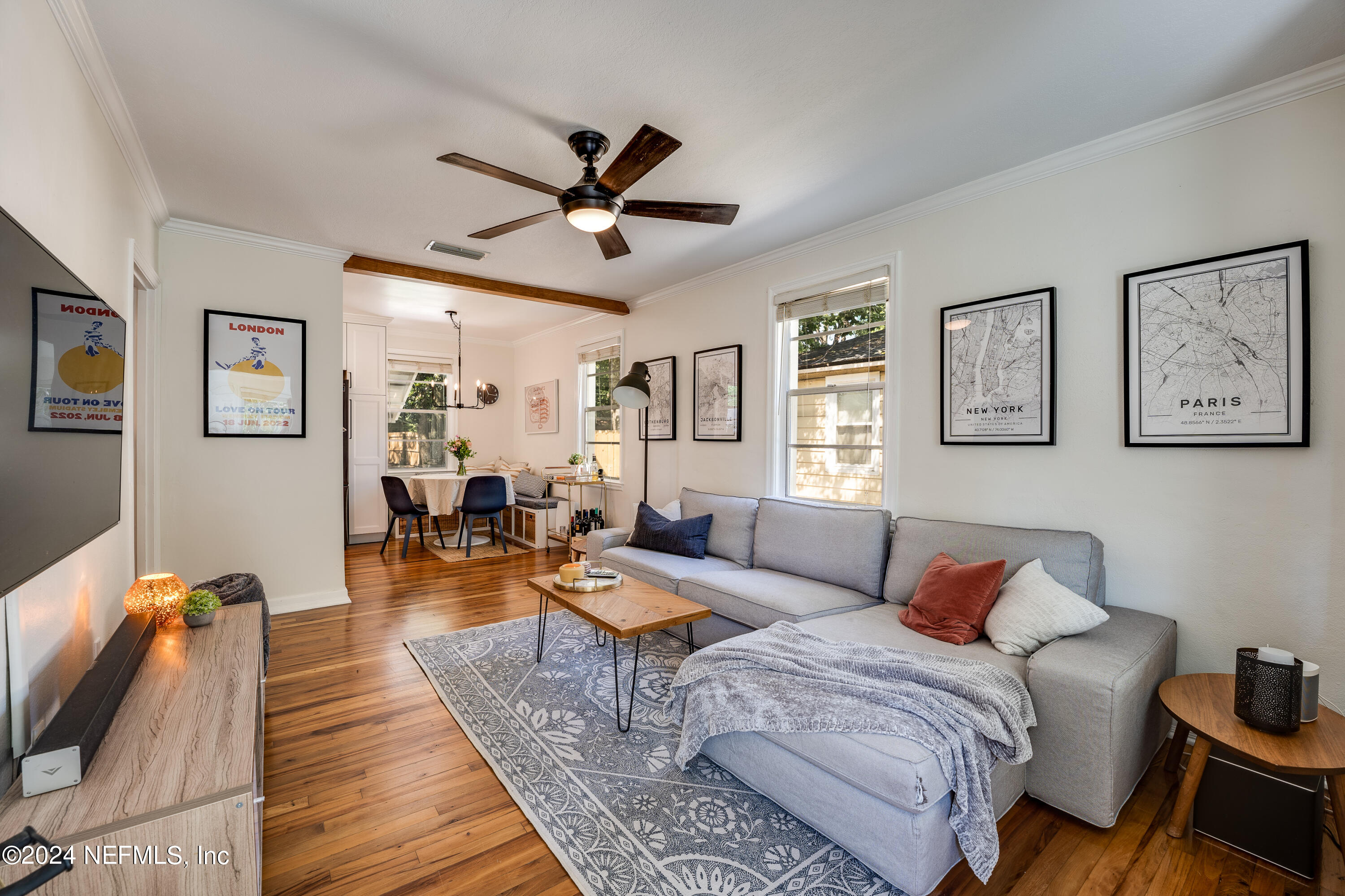 1322 Rensselaer Avenue Jacksonville, FL 32205 - Photo 7 of 37 a living room with furniture and a wooden floor