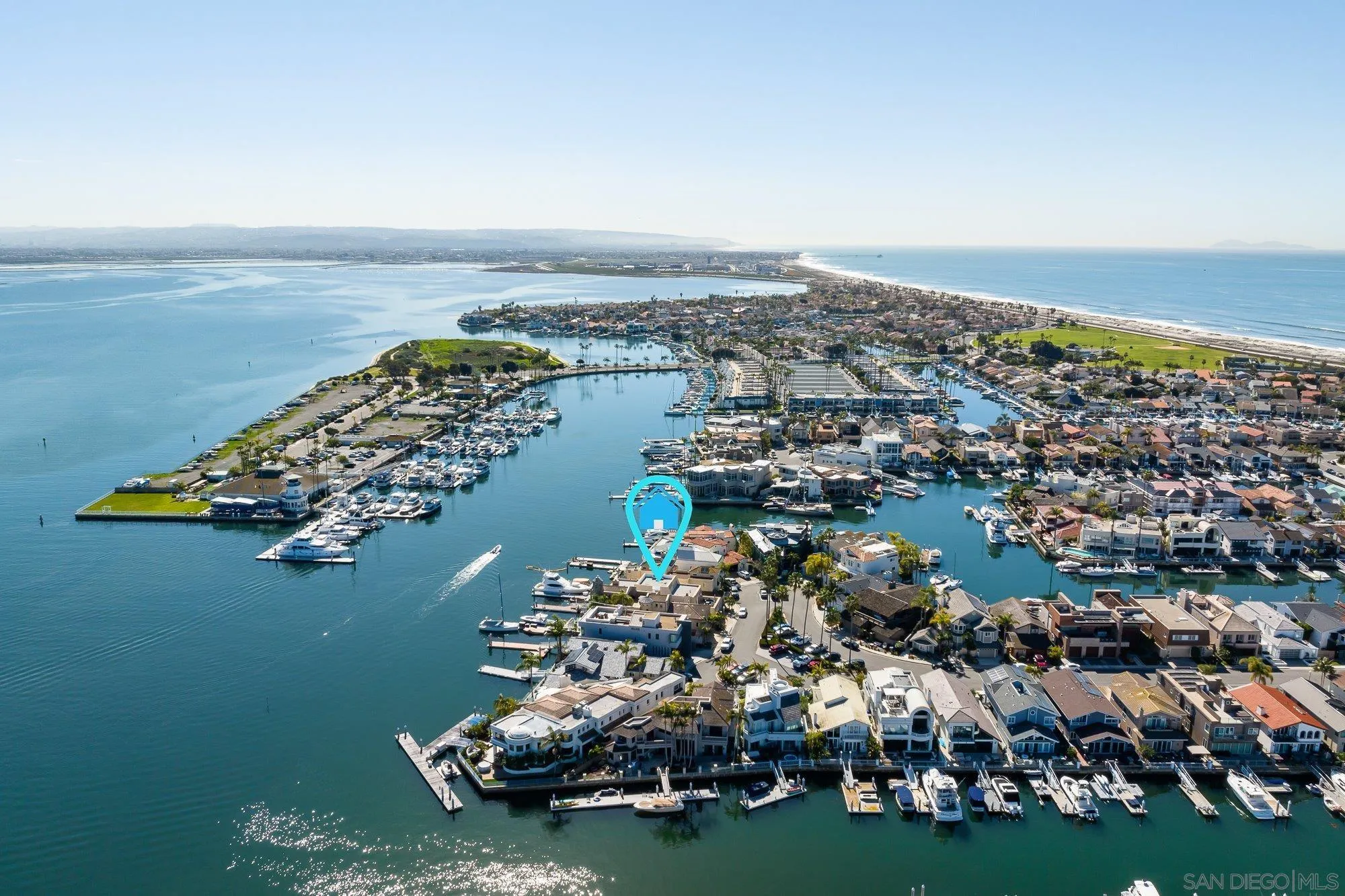 5 Sandpiper Strand Coronado, CA 92118 - Photo 66 of 70 an aerial view of a house with a lake view