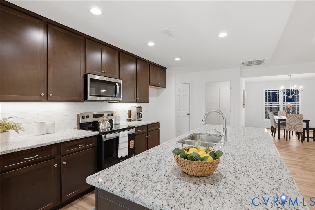 2214 Walnut Tree Boulevard Powhatan, VA 23139 - Photo 13 of 30 a kitchen with a sink and a stove