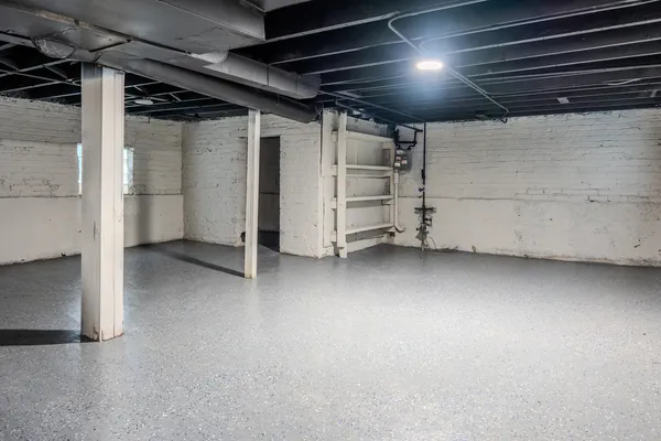 a view of room with garage