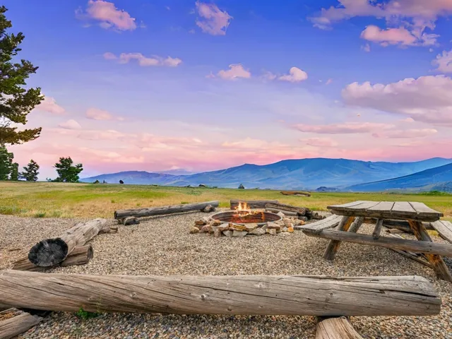 a view of a lake with outdoor space