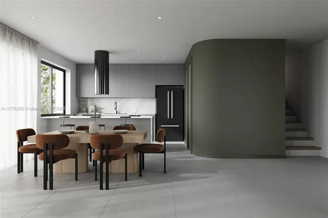 a view of kitchen with furniture and window