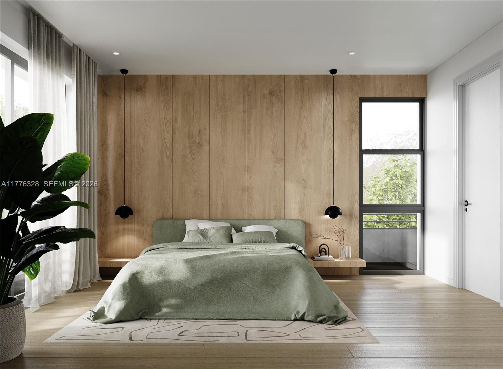 984 Southwest 10th Street, Unit 1 Miami, FL 33130 - Photo 6 of 12 a bedroom with a bed and a large window