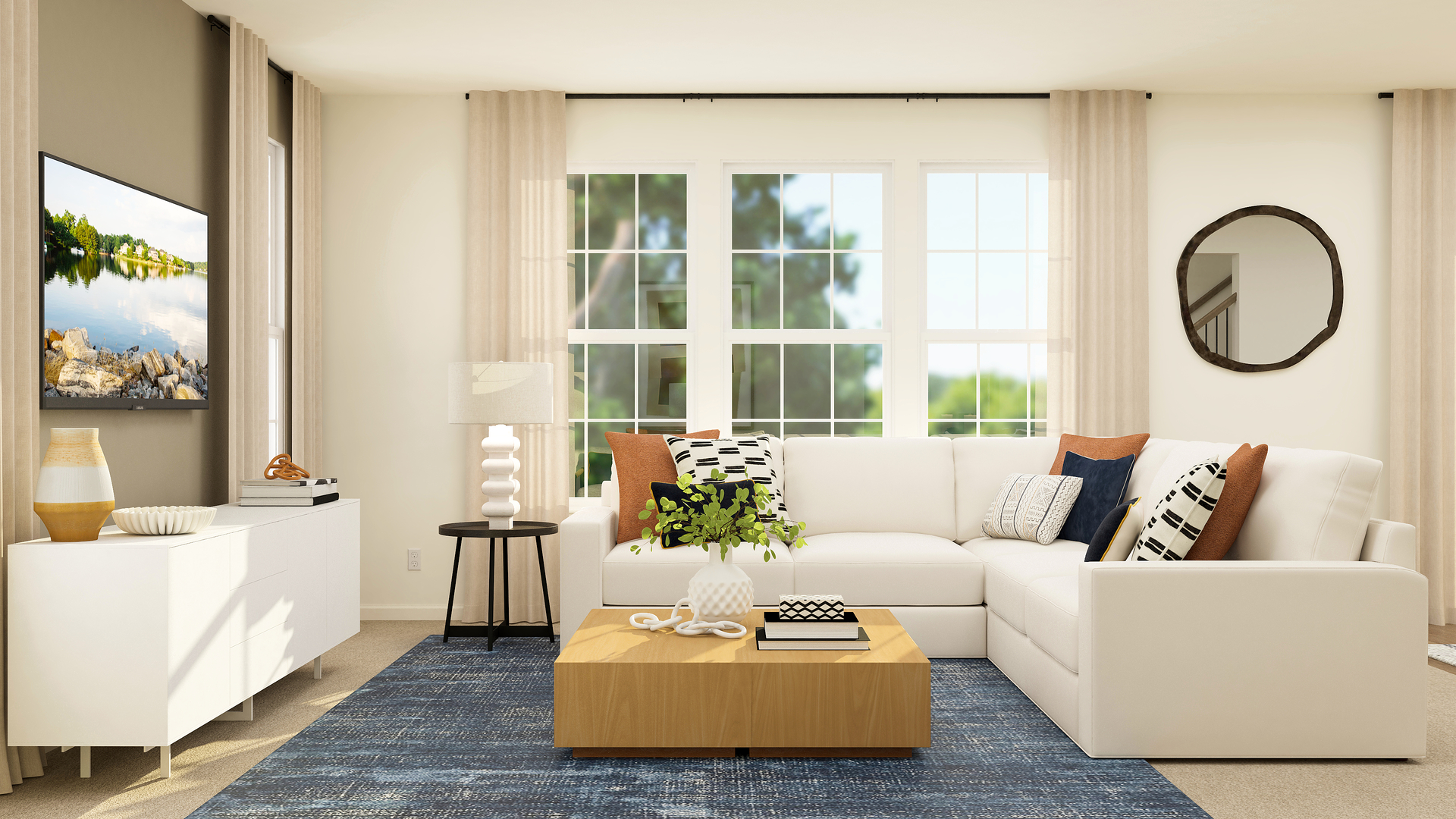 301 Cold Spring Street Algonquin, IL 60102 - Photo 3 of 22 a living room with furniture a table and a large mirror
