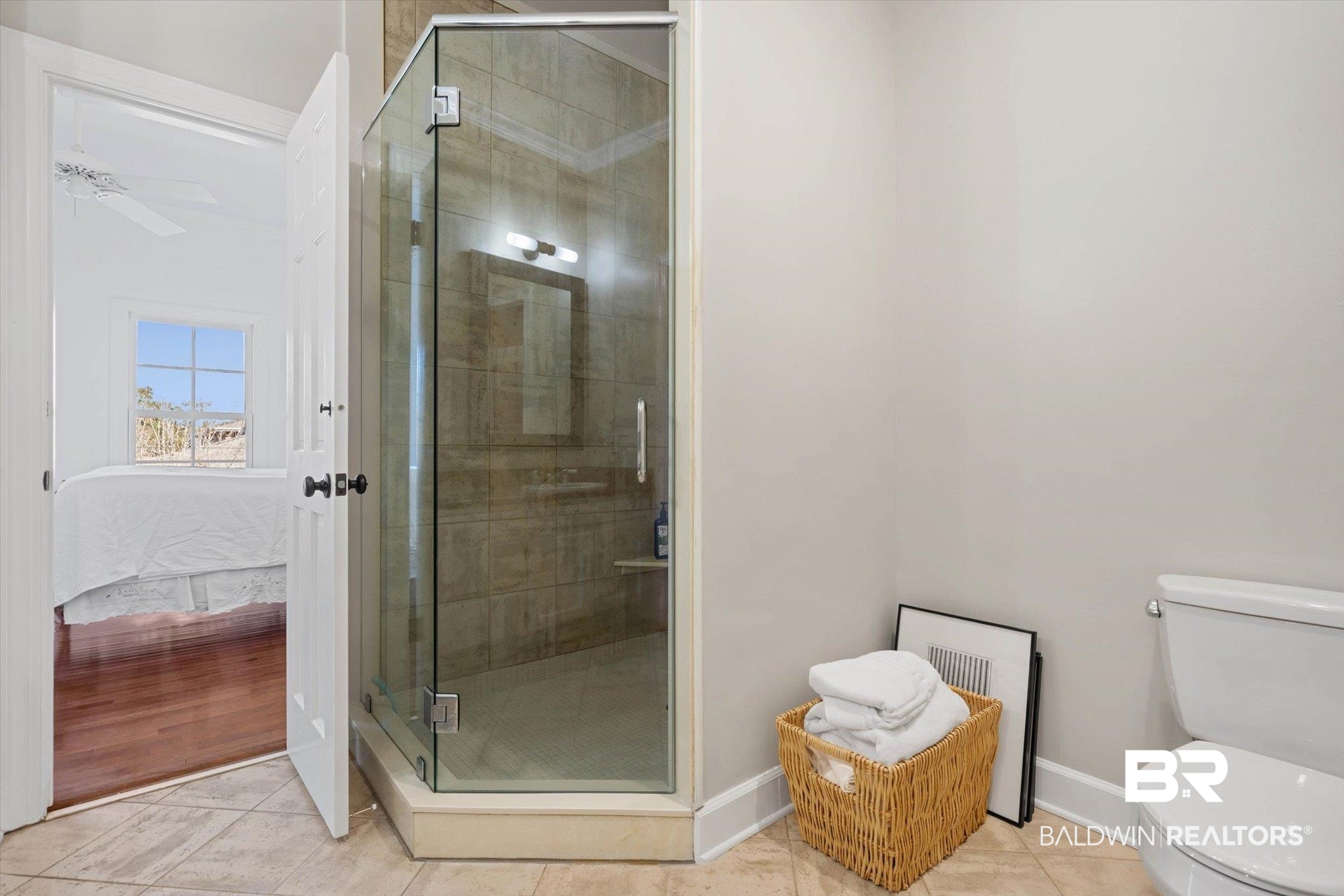 3615 Stein Street Mobile, AL 36608 - Photo 29 of 44 Full bathroom with light tile patterned flooring and a stall shower