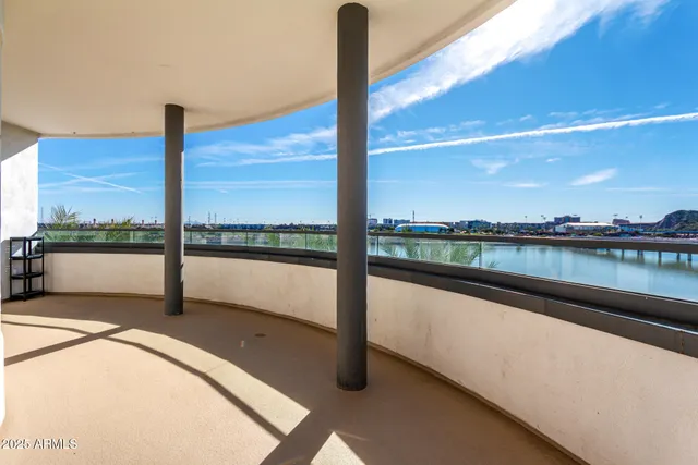 a view of a city from a balcony