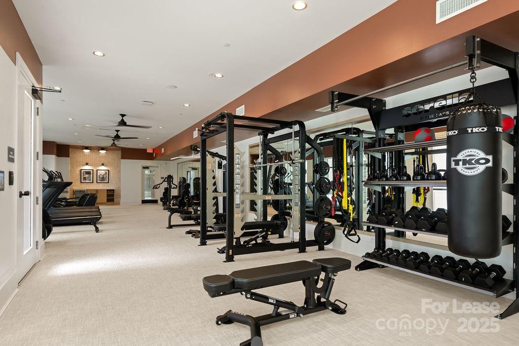 4101 Raleigh Street, Unit B1 Charlotte, NC 28206 - Photo 18 of 48 a view of a room with gym equipment