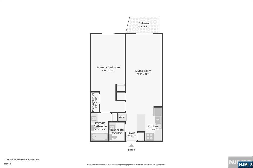 279 Clark Street, Unit A7 Hackensack, NJ 07601 - Photo 34 of 34 a picture of a floor plan