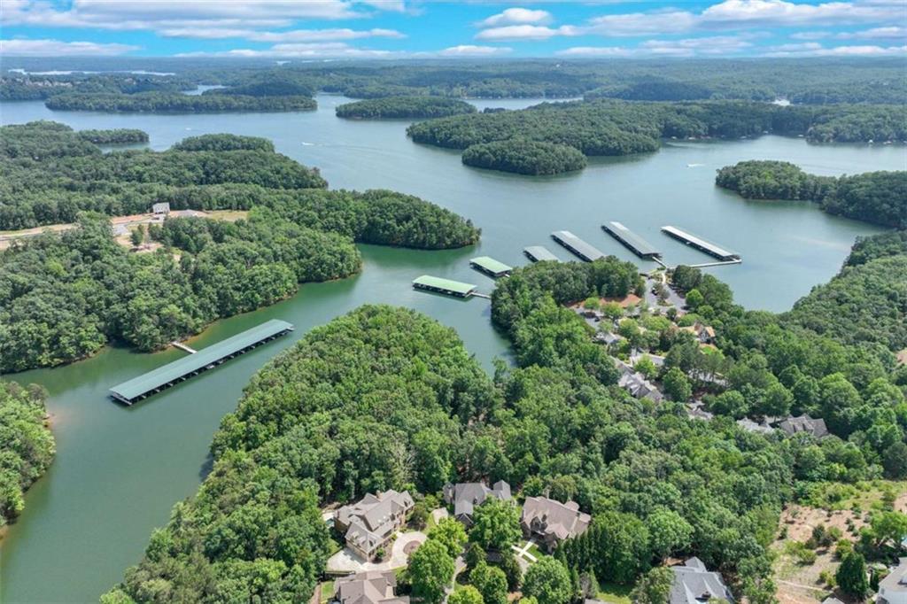 6226 Random Winds Bluff Gainesville, GA 30506 - Photo 66 of 76 an aerial view of green landscape with trees houses and lake view